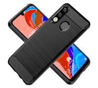 HTXWXJC Case for Huawei P30 lite Case, Huawei nova 4e Case MAR-L01A MAR-L21A MAR-LX1A Case, Slim Thin Carbon Fiber TPU Rubber Protective Cases Anti-Scratch Shockproof Cover for Huawei P30 lite Black