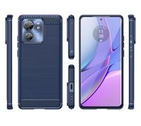 HTXWXJC Case for Moto Edge 2023 Case, XT2303-2 Motorola Edge 40 Case, Slim Thin Carbon Fiber TPU Rubber Protective Cases Anti-Scratch Shockproof Cover for Motorola Moto Edge 40 Blue