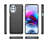 HTXWXJC Case for Moto G100 Case, Motorola Edge S Case XT2125 Case, Slim Thin Carbon Fiber TPU Rubber Protective Cases Anti-Scratch Shockproof Cover for Motorola Edge S Black