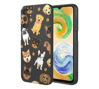 HTXWXJC Phone Case for Galaxy A13 5G Case, Samsung A04S SM-A136U Case Shockproof Flexible Bumper TPU Soft Case Dog Pattern Phone Cover for Samsung Galaxy A13 5G Black Dog
