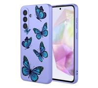 HTXWXJC Phone Case for Galaxy A36 Case, SM-A366B Samsung A36 Case, Shockproof Flexible Bumper TPU Soft Cover butterfly Pattern Phone Cover for Samsung Galaxy A36 5G Purple butterfly