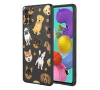 HTXWXJC Phone Case for Galaxy A51 4G Case, Samsung M40s SM-A515 Case Shockproof Flexible Bumper TPU Soft Case Black Dog Pattern Phone Cover for Samsung Galaxy A51 4G Black Dog