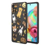 HTXWXJC Phone Case for Galaxy A71 4G Case, Samsung A71 4G SM-A715 Case Shockproof Flexible Bumper TPU Soft Case Dog Pattern Phone Cover for Samsung Galaxy A71 4G Black Dog