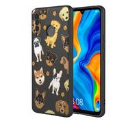 HTXWXJC Phone Case for Huawei P30 lite Case, Huawei nova 4e MAR-L01A MAR-L21A MAR-LX1A Case Shockproof Flexible Bumper TPU Soft Case Dog Pattern Phone Cover for Huawei P30 lite Black Dog