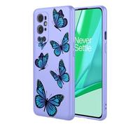 HTXWXJC Phone Case for OnePlus 9 Pro Case, LE212 1+9Pro Case Shockproof Flexible Bumper TPU Soft Cover butterfly Pattern Phone Cover for OnePlus 9 Pro Purple butterfly