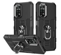 HTXWXJC Phone Case for Redmi Note 11 4G 2022 Case, Redmi Note 11S/Redmi Note 12S Ring Holder Built-in Magnetic Car Mount Shockproof Camera Protective Cases Cover for Xiaomi Redmi Note 11S Black