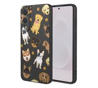HTXWXJC Phone Case for Samsung Galaxy S25 Edge Case, SM-S937B Case, Shockproof Flexible Bumper TPU Soft Cover Dog Pattern Phone Cover for Samsung Galaxy S25 Edge Black Dog