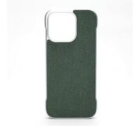HTYTFC Borderless Ultra Thin Cloth Texture Case For iPhone 16 Pro Max 15 14 Frameless Slim PC Cove, Green,For iphone 14Pro Max