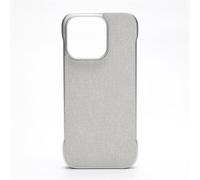 HTYTFC Borderless Ultra Thin Cloth Texture Case For iPhone 16 Pro Max 15 14 Frameless Slim PC Cove, White,For iPhone 16 Pro