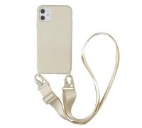 HTYTFC Silicone Lanyard Phone Case For iPhone 12 13 Mini 14 15 16 Pro Max X XR XS Cover With Neck Strap Crossbody Necklace Cord,Beige,for iphone 12 mini