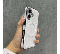 HTYTFC Weave Skin Wireless Charge Case for IPhone 16 15 14 13 12 16 Plus 11 Pro Max Wristband Lanyard Magnetic Cover,White DK,For iPhone 16 ProMax