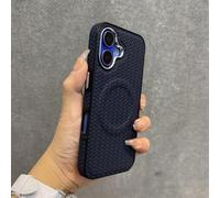 HTYTFC Weave Skin Wireless Charge Case for IPhone 16 15 14 13 12 16 Plus 11 Pro Max Wristband Lanyard Magnetic Cover,Blue DK,For iphone 15 Plus