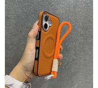 HTYTFC Weave Skin Wireless Charge Case for IPhone 16 15 14 13 12 16 Plus 11 Pro Max Wristband Lanyard Magnetic Cover,light brown GS,For iPhone 13 ProMax