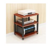 HTYUKFDG 1/2/3/4 Tier AV Media Stand Modern Audio Rack Tower Wooden Stereo Cabinet Corner Shelf CD Player Component Cabinet for Theater(Brown,60x48x64cm)