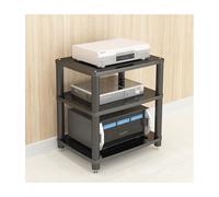 HTYUKFDG 1/2/3/4 Tier AV Media Stand Modern Audio Rack Tower Wooden Stereo Cabinet Corner Shelf CD Player Component Cabinet for Theater(Nero,60x40x64cm)