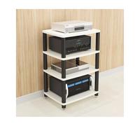 HTYUKFDG 1/2/3/4 Tier AV Media Stand Modern Audio Rack Tower Wooden Stereo Cabinet Corner Shelf CD Player Component Cabinet for Theater(Wei,60x48x86cm)