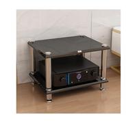 HTYUKFDG 1/2/3/4 Tier AV Media Stand Modern Stereo Component Cabinet Audio Rack Tower HIFI Amplifier Cabinet for DVD Player Game Console(Nero,2 tier)