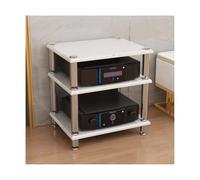HTYUKFDG 1/2/3/4 Tier AV Media Stand Modern Stereo Component Cabinet Audio Rack Tower HIFI Amplifier Cabinet for DVD Player Game Console(Wei,3 tier)