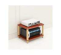 HTYUKFDG 2/3/4 Tier Stereo Cabinet Rack Audio Tower Wooden Audio-Video Media Stand Modern Video Game Console Storage Shelf for HiFi DVD Record Player(Brown,2 Tier)