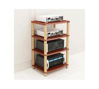 HTYUKFDG 2/3/4 Tier Stereo Cabinet Rack Audio Tower Wooden Audio-Video Media Stand Modern Video Game Console Storage Shelf for HiFi DVD Record Player(Wei,4 Tier)