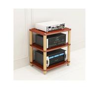 HTYUKFDG 2/3/4 Tier Stereo Cabinet Rack Audio Tower Wooden Audio-Video Media Stand Modern Video Game Console Storage Shelf for HiFi DVD Record Player(Wei,3 Tier)