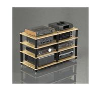 HTYUKFDG Audio Rack AV Media Stand Modern Audio-Video Cabinet Stereo Component Rack HiFi Stand Wooden Game Console Equipment Shelf for CD Record Player(Natural,4 Tier)