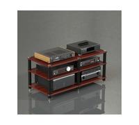 HTYUKFDG Audio Rack AV Media Stand Modern Audio-Video Cabinet Stereo Component Rack HiFi Stand Wooden Game Console Equipment Shelf for CD Record Player(Rot,3 Tier)