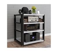 HTYUKFDG Audio-Video Media Stand with Shock-Absorbing Feet Modern Stereo Cabinet Receiver Console Shelf Audio Component Rack Compatible with Recording Room(Wei,4 Tier)