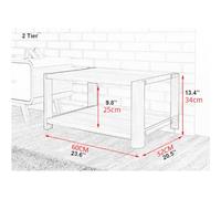 HTYUKFDG Audio-Video Media Stand with Shock-Absorbing Feet Modern Stereo Cabinet Receiver Console Shelf Audio Component Rack Compatible with Recording Room(Wei,2 Tier)