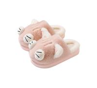 HTYUKFDG Cartoon Cat Paw Plush Slippers for Women Cute Animal Funny 3D Cat Paw Slip-On House Slippers Winter Warm Indoor Shoes(Rose,4.5 UK)