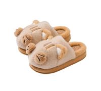 HTYUKFDG Cartoon Cat Paw Plush Slippers for Women Cute Animal Funny 3D Cat Paw Slip-On House Slippers Winter Warm Indoor Shoes(Brown,6.5 UK)