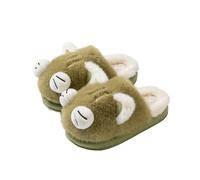HTYUKFDG Cartoon Cat Paw Plush Slippers for Women Cute Animal Funny 3D Cat Paw Slip-On House Slippers Winter Warm Indoor Shoes(Grn,6.5 UK)