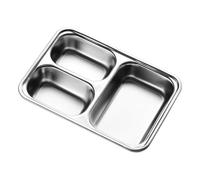 HTYUKFDG Divided Stainless Steel Divided Plate 3 Compartments Seasoning Plate Snack Serving Dish Food Tray for Outdoor Picnics and Daily Use Dinner