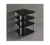 HTYUKFDG HIFI Rack Audio Video Media Stand Stereo Stand with Shock-Absorbing Feet CD Record Player Entertainment Stereo Component Rack Cabinet for Home(Nero,4 Tier)