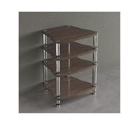 HTYUKFDG HIFI Rack Audio Video Media Stand Stereo Stand with Shock-Absorbing Feet CD Record Player Entertainment Stereo Component Rack Cabinet for Home(Brown,4 Tier)