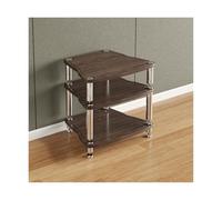 HTYUKFDG HIFI Rack Audio Video Media Stand Stereo Stand with Shock-Absorbing Feet CD Record Player Entertainment Stereo Component Rack Cabinet for Home(Brown,3 Tier)