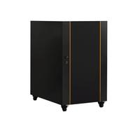 HTYUKFDG Media Storage Cabinet with Adjustable Shelves and Cable Management Audio Video Media Stand With Wheels AV Cabinet for Recording Room(Nero,3 Tier)