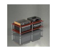 HTYUKFDG Stereo Rack Audio-Video Media Stand Corner Tiered Shelves CD DVD Player Entertainment Components Cabinet for Game Console TV Box Xbox(Rot,2 Tier)