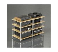 HTYUKFDG Stereo Rack Audio-Video Media Stand Corner Tiered Shelves CD DVD Player Entertainment Components Cabinet for Game Console TV Box Xbox(Natural,4 Tier)