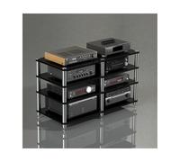 HTYUKFDG Stereo Rack Audio-Video Media Stand Corner Tiered Shelves CD DVD Player Entertainment Components Cabinet for Game Console TV Box Xbox(Nero,4 Tier)