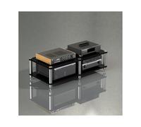 HTYUKFDG Stereo Rack Audio-Video Media Stand Corner Tiered Shelves CD DVD Player Entertainment Components Cabinet for Game Console TV Box Xbox(Nero,2 Tier)