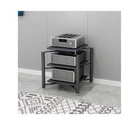 HTYUKFDG Stereo Rack Audio Video Media Stand Modern HiFi Rack Audio Tower with Shock-Absorbing Feet Game Console Equipment Shelf for Home Office(Nero,3 Tier)