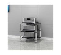 HTYUKFDG Stereo Rack Audio Video Media Stand Modern HiFi Rack Audio Tower with Shock-Absorbing Feet Game Console Equipment Shelf for Home Office(Silver,3 Tier)