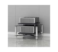 HTYUKFDG Stereo Rack Audio Video Media Stand Modern HiFi Rack Audio Tower with Shock-Absorbing Feet Game Console Equipment Shelf for Home Office(Silver,2 Tier)