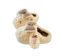 HTYUKFDG Women's Cute Bunny Cotton Slippers Girls Cartoon Rabbit Thick Bottom Home Slippers Kawaii Indoor Animal Plush Shoes(Gelb,6 UK)
