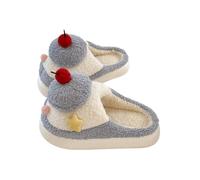 HTYUKFDG Women's Cute Cherry Fuzzy Slippers Cartoon 3D Fruit Cozy Warm House Shoes Memory Foam Fluffy Slip On Plush Bedroom Slippers(Blu,5.5 UK)