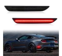 HTZCMOTO - Rear Side LED Lights Compatible with 2015-2023 Mustang, Dynamic Light Effects at Startup, Rear Fender Marker Reflector Lights, Red Light + Smoke Lens
