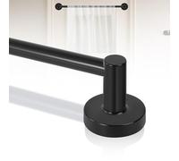 HTZON Black Magnetic Curtain Rod for Door:Magnet Curtain Rods for Classroom Whiteboard,Small Adjustable Magnetic Towel Bar,Tool-Free French Magnet Pole with Leather Protective Cover No Drilling 16-28"