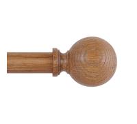 HTZON Brown Wood Grain Ball Adjustable Curtain Rods, 36-88" Heavy Duty, Farmhouse Rustic Single Window Curtain Rods, Indoor/Outdoor, Iron with Imitation Wood Grain Finish