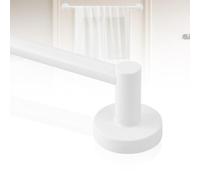 HTZON White Magnetic Curtain Rod for Door:Magnet Curtain Rods for Classroom Whiteboard,Small Adjustable Magnetic Towel Bar,Tool-Free French Magnet Rod with Leather Protective Cover No Drilling,16-28"